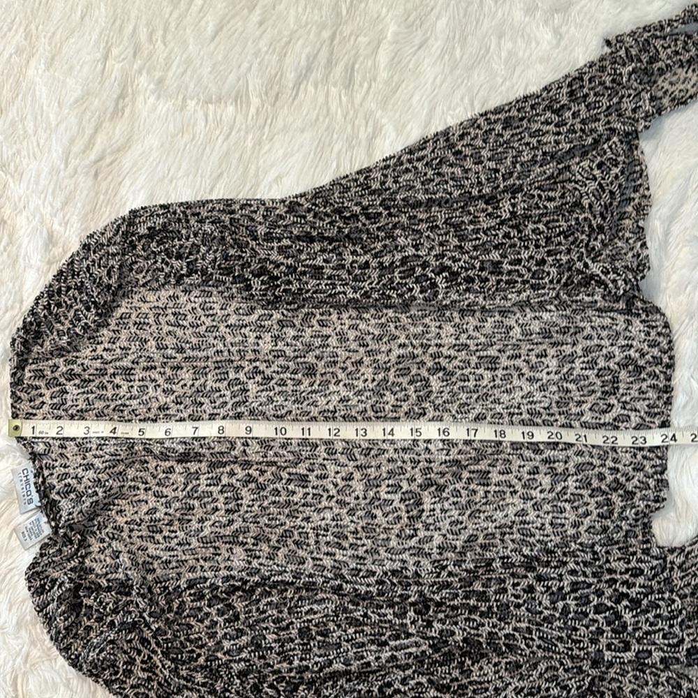 Chico's Travelers, Black and White Cardigan Sweater, size Chico’s 3, US XL - Picture 8 of 9